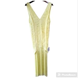 NWOT ASOS Design Womens Midi Yellow Fringe Dress. SIZE 8